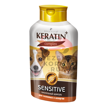Шампунь KERATIN+ Sensitive для кошек и собак склонных к аллергии-0
